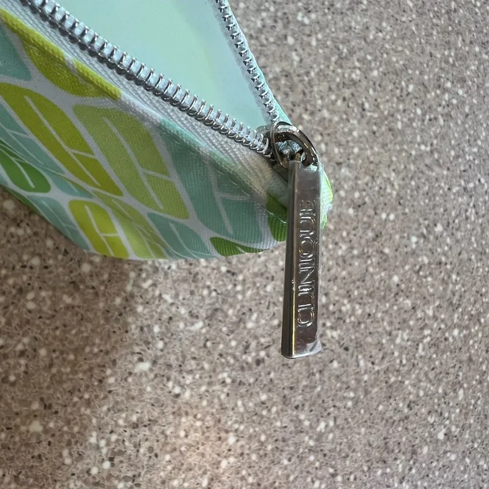 🦋$3 ~ Clinique Green & Yellow Makeup Bag ~ Cosmetics Case ~ Clutch ~ Logo ~ NEW
